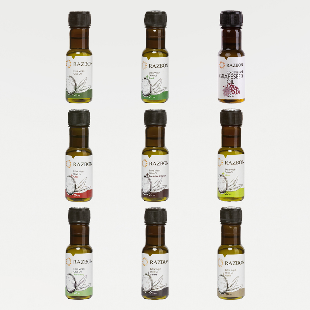 روغن زیتون طعم‌دار ۲۰ میلی رزبن