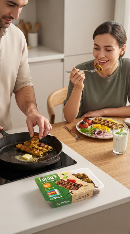 کوبیده گیاهی ۷ سیخ ۳۰۰ گرمی گوویندا
